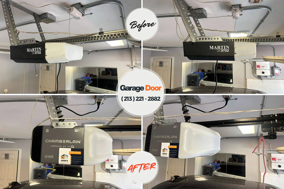 Before and after: garage door repair Mokuleia, HI